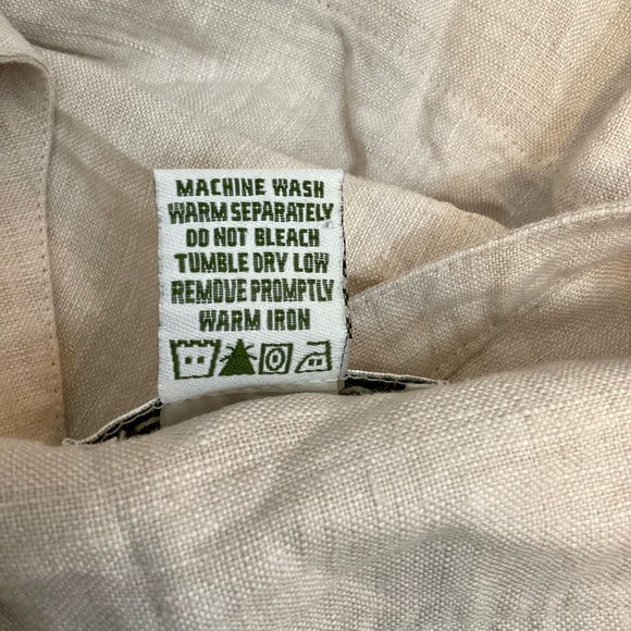 NWT tie waist Orvis tan linen button front dress size 20 - Picture 9 of 9